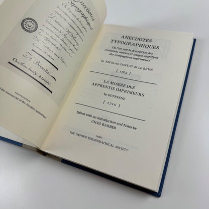 Anecdotes typographiques by Nicolas Contat | Le Brun 1980 reprint