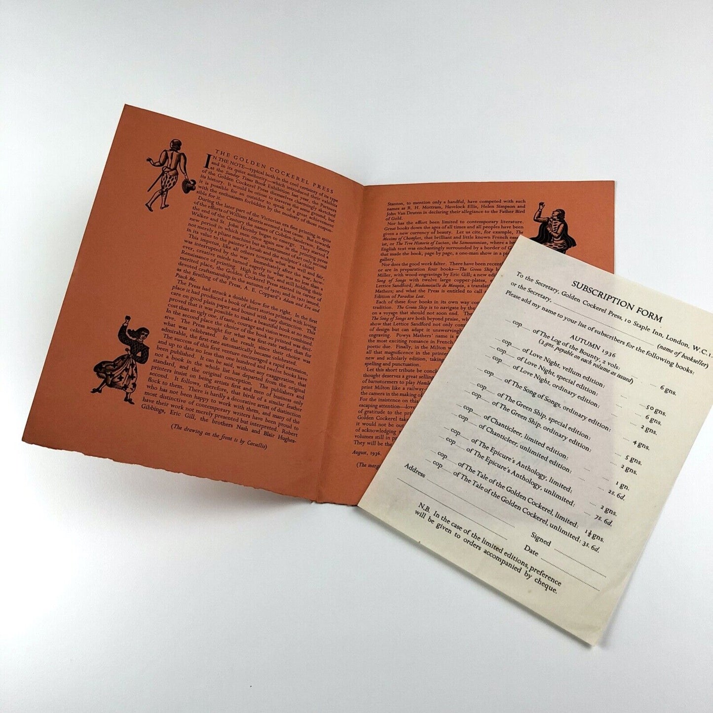 The Golden Cockerel Press prospectus | Autumn Publication, 1936