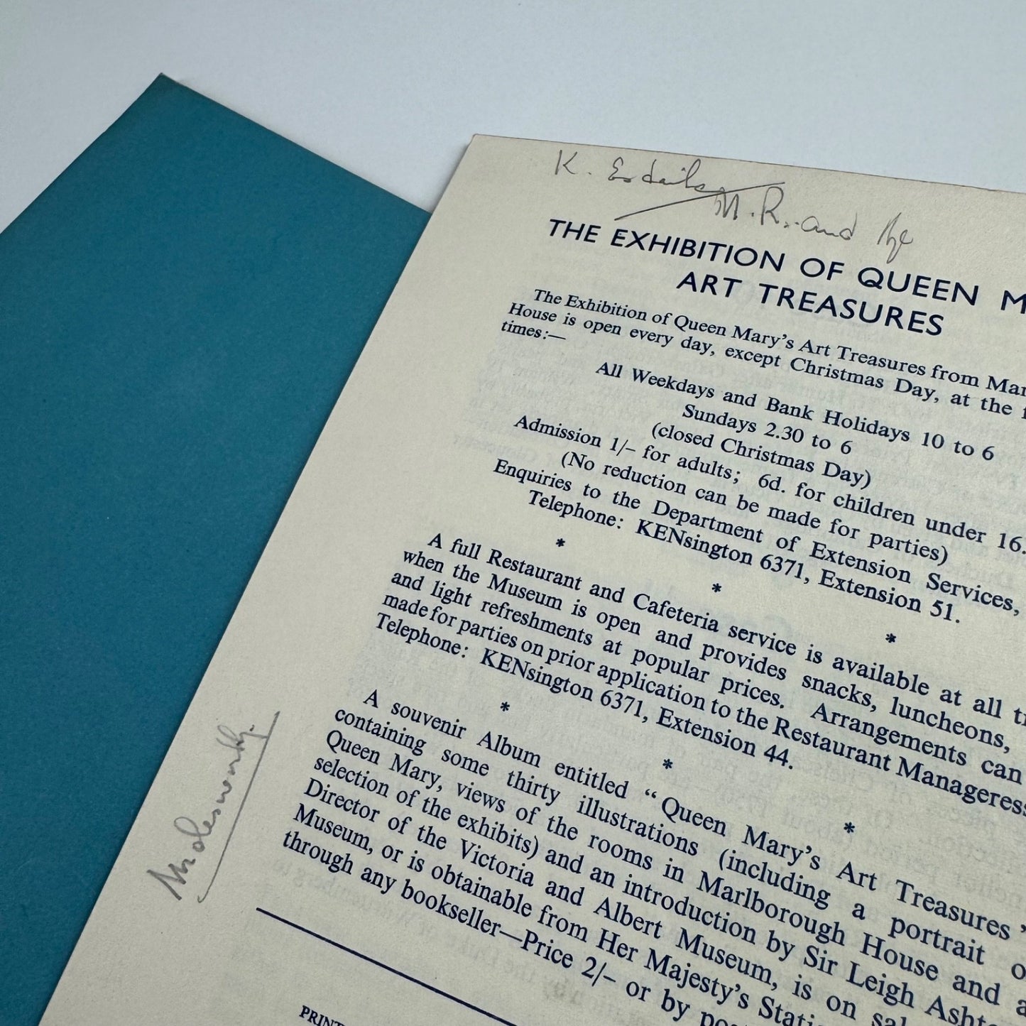 Queen Mary’s Art Treasures | Victoria & Albert Museum, HMSO, 1954 + guide