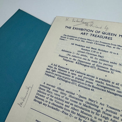 Queen Mary’s Art Treasures | Victoria & Albert Museum, HMSO, 1954 + guide