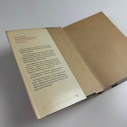 The De-definition of Art. Action Art to Pop to Earthworks by Harold Rosenberg | Secker & Warburg, 1972
