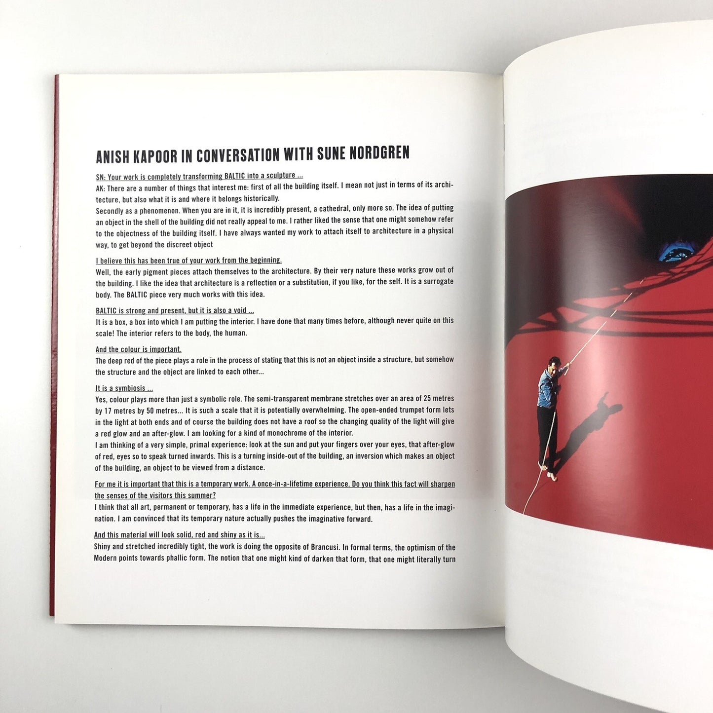 Anish Kapoor – Taratantara | Baltic Centre for Contemporary Art / Actar catalogue, 2000