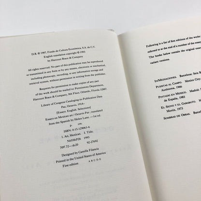 Essays on Mexican Art by Octavio Paz | Fondo de Cultura Económica, 1987