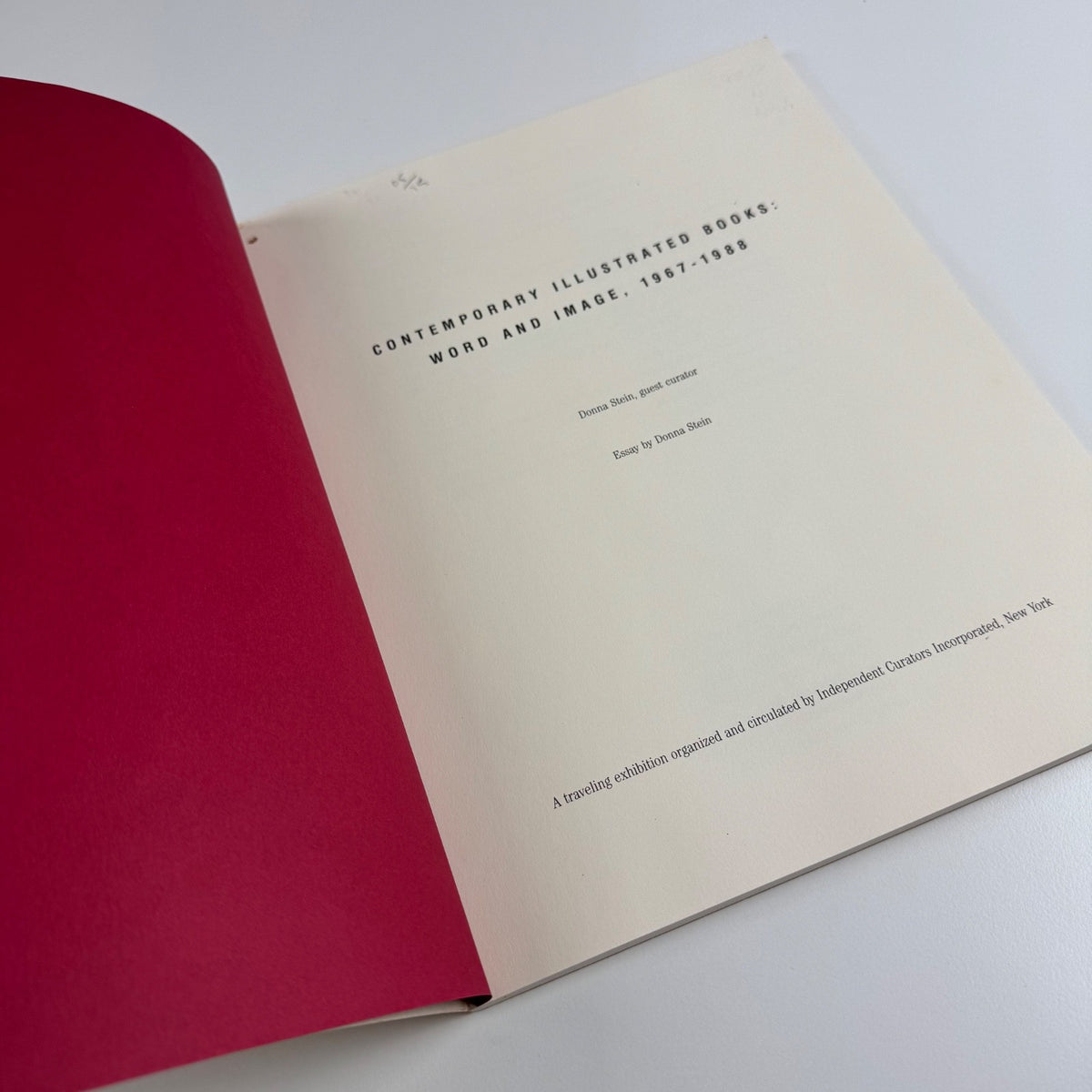 Contemporary illustrated books word and image 1967-1988 Independent Curators Donna Stein