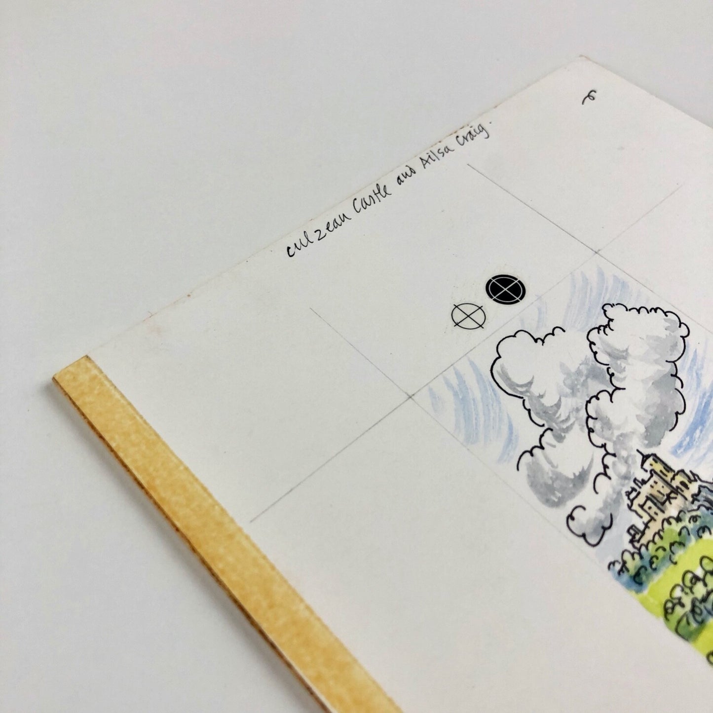 Artwork for Royal Mail – Culzean Castle and Ailsa Craig | Design by Ruari McLean Associates | Produced in 1976