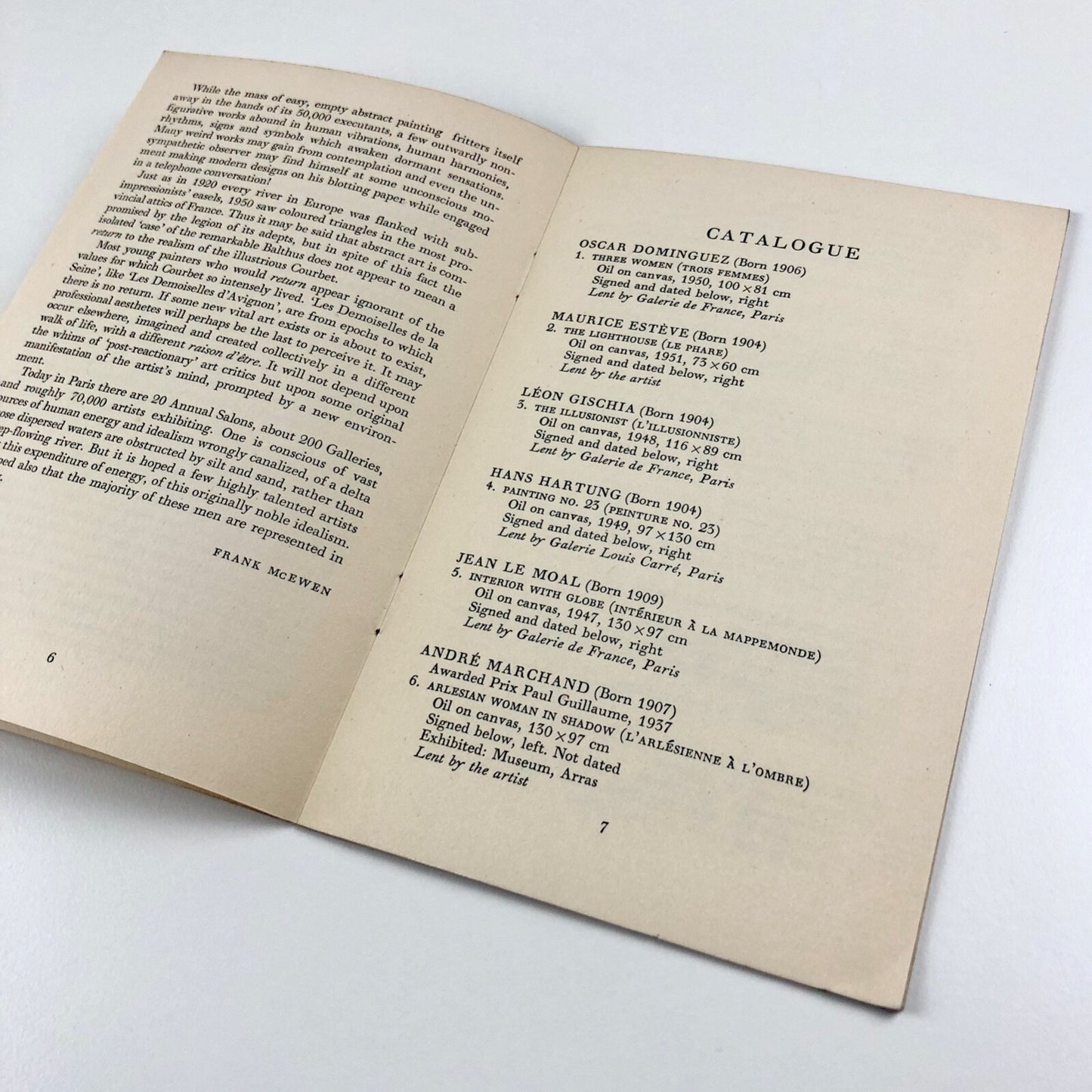 Young Painters of the L’École de Paris | Arts Council exhibition catalogue, 1952