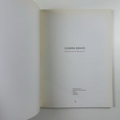 Clemens Krauss. Arbeit die wie ein Bild aussieht | Berlinische Galerie exhibition catalogue, 2007