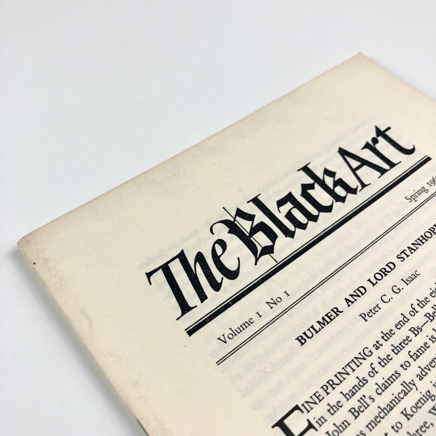 The Black Art vol 1 no 1 1962 | Bulmer and Lord Stanhope by Peter Isaac