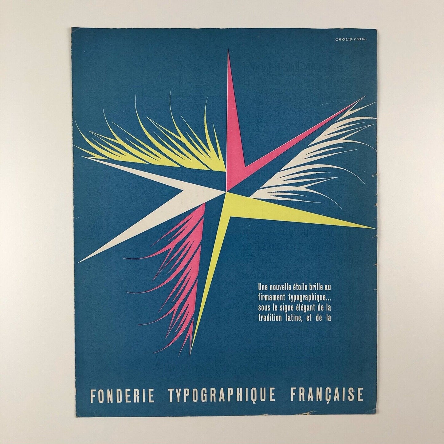 Type specimen Fonderie Typographique Français ‘PARIS’ typeface 1953 designed by Crous Vidal