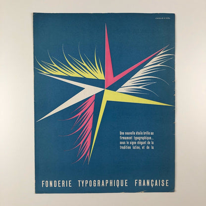 Type specimen Fonderie Typographique Français ‘PARIS’ typeface 1953 designed by Crous Vidal