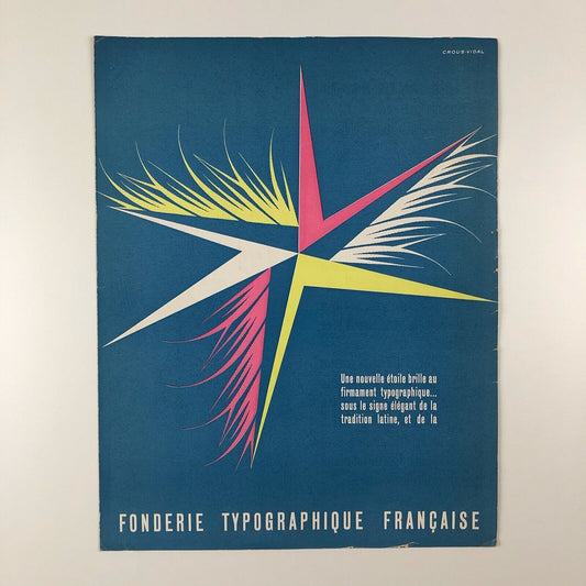 Type specimen Fonderie Typographique Français ‘PARIS’ typeface 1953 designed by Crous Vidal