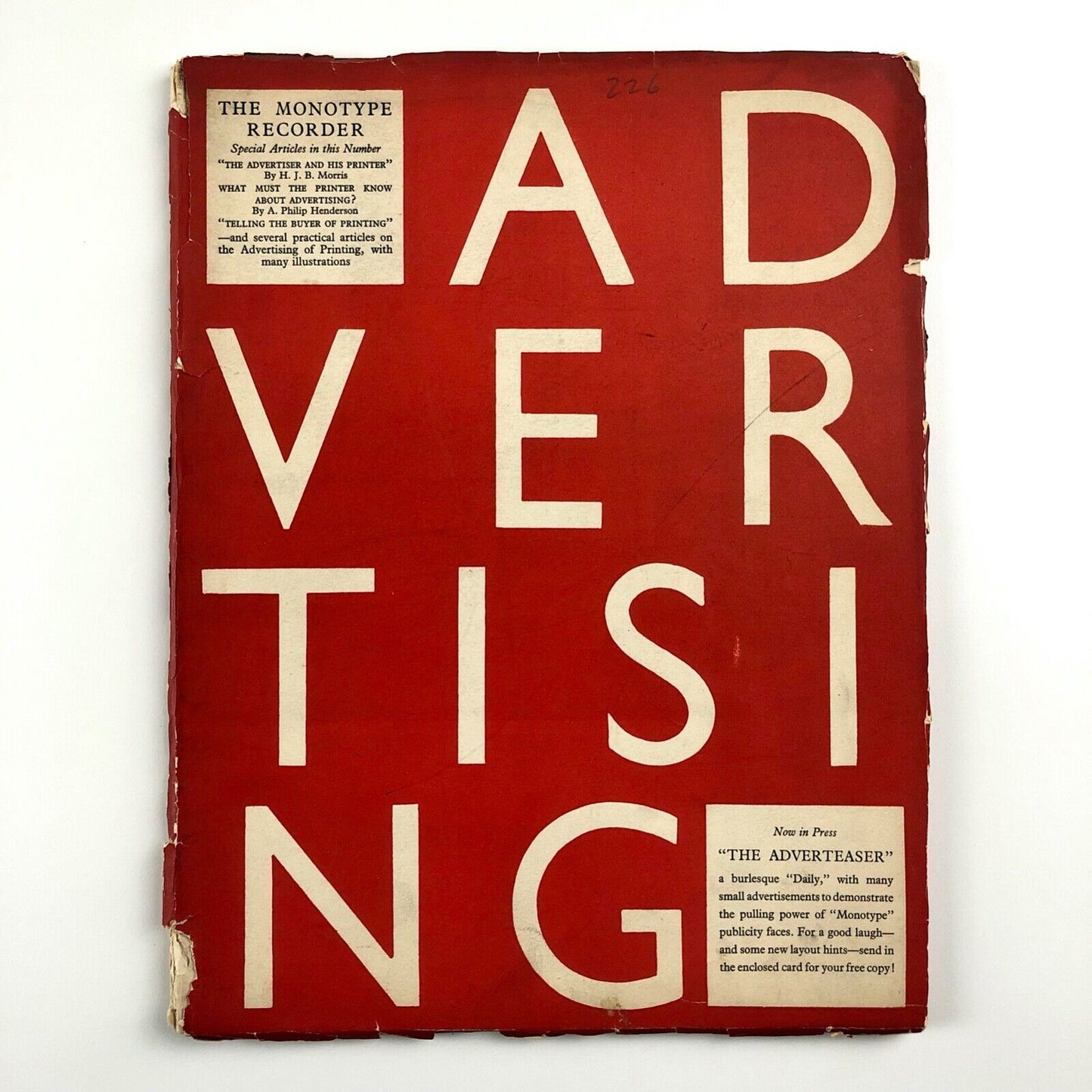 The Monotype Recorder – Advertising journal, July to October 1928 | Issue no 226