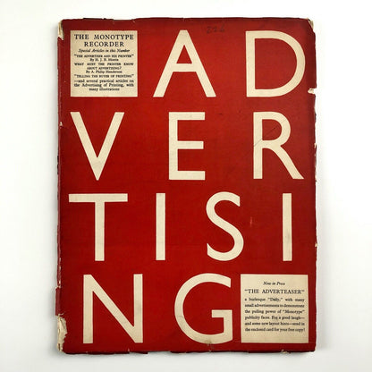 The Monotype Recorder – Advertising journal, July to October 1928 | Issue no 226