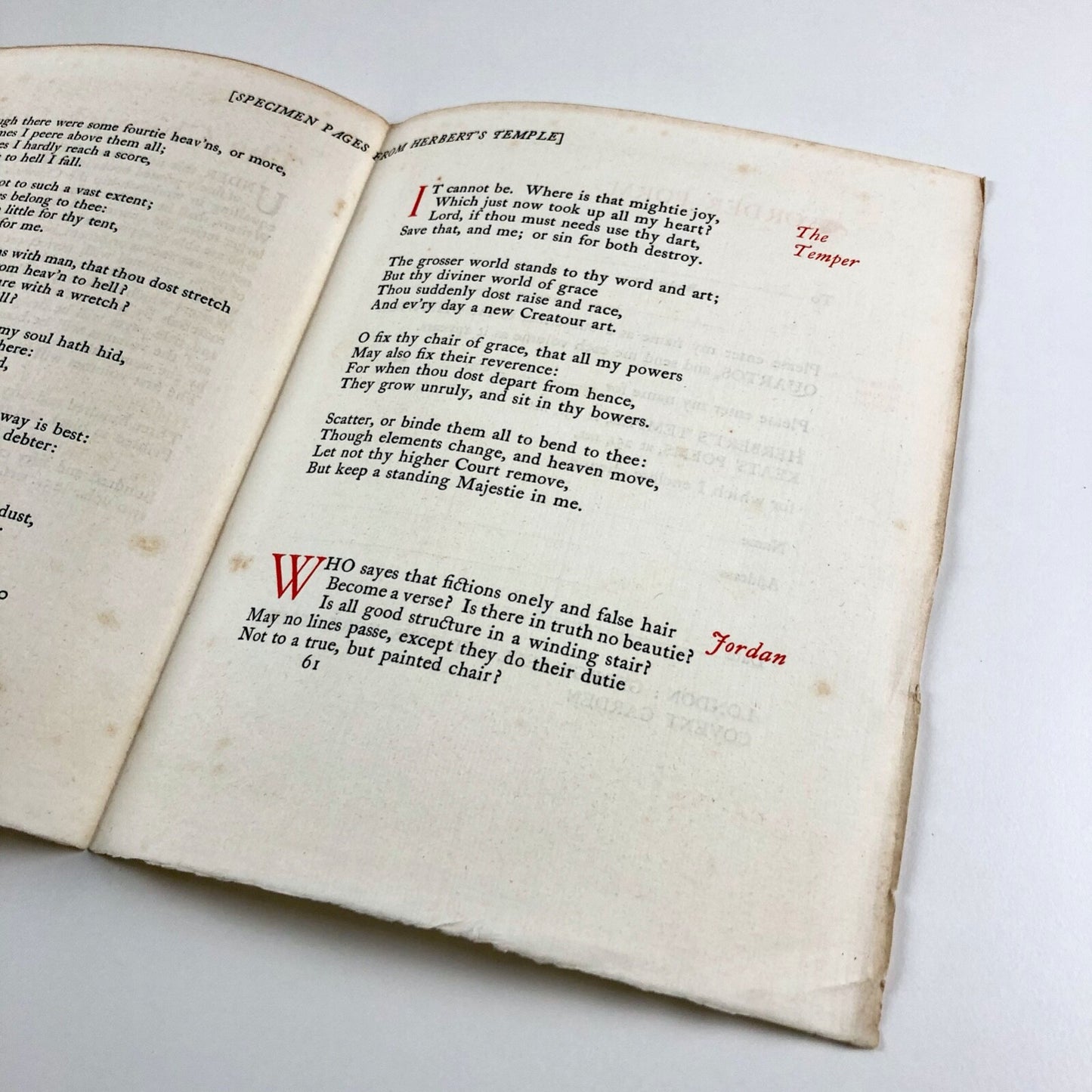 Prospectus leaflet – The Chiswick Quartos | Herbert’s Temple & Keat’s Poems | George Bell, 1904