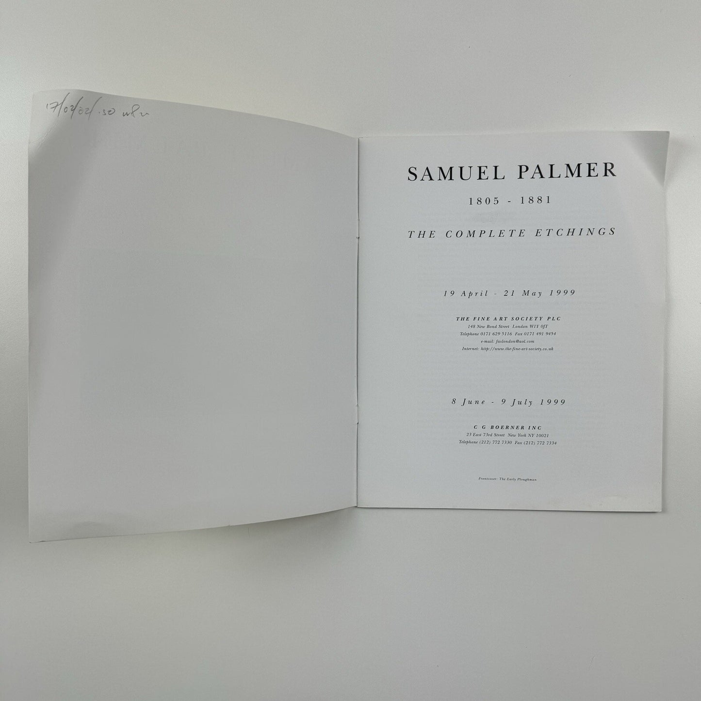 Samuel Palmer 1805-1881. The Complete Etchings | Fine Art Society 1999 catalogue