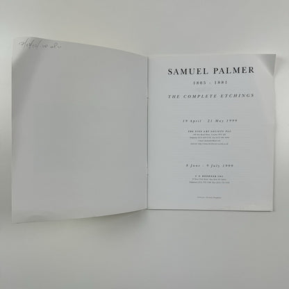 Samuel Palmer 1805-1881. The Complete Etchings | Fine Art Society 1999 catalogue