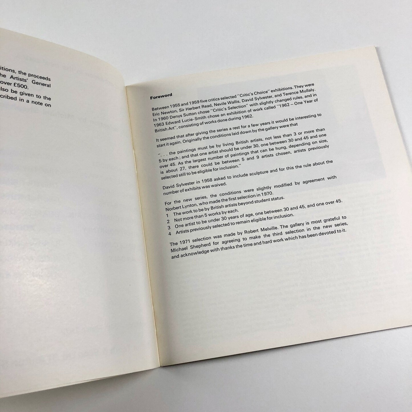 Critic's Choice exhibition catalogue | Michael Shepherd | Arthur Tooth, 1972