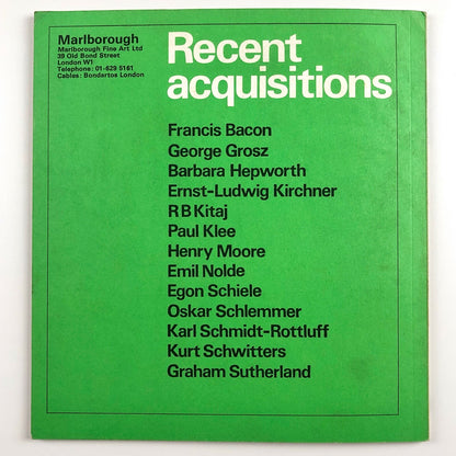 Recent Acquisitions | Marlborough Fine Art exhibition catalogue, 1967 | Design by Gordon House