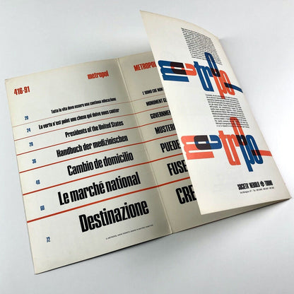 Metropol Super Compatto della Societá Nebiolo Aldo Novarese type specimen booklet, 1968