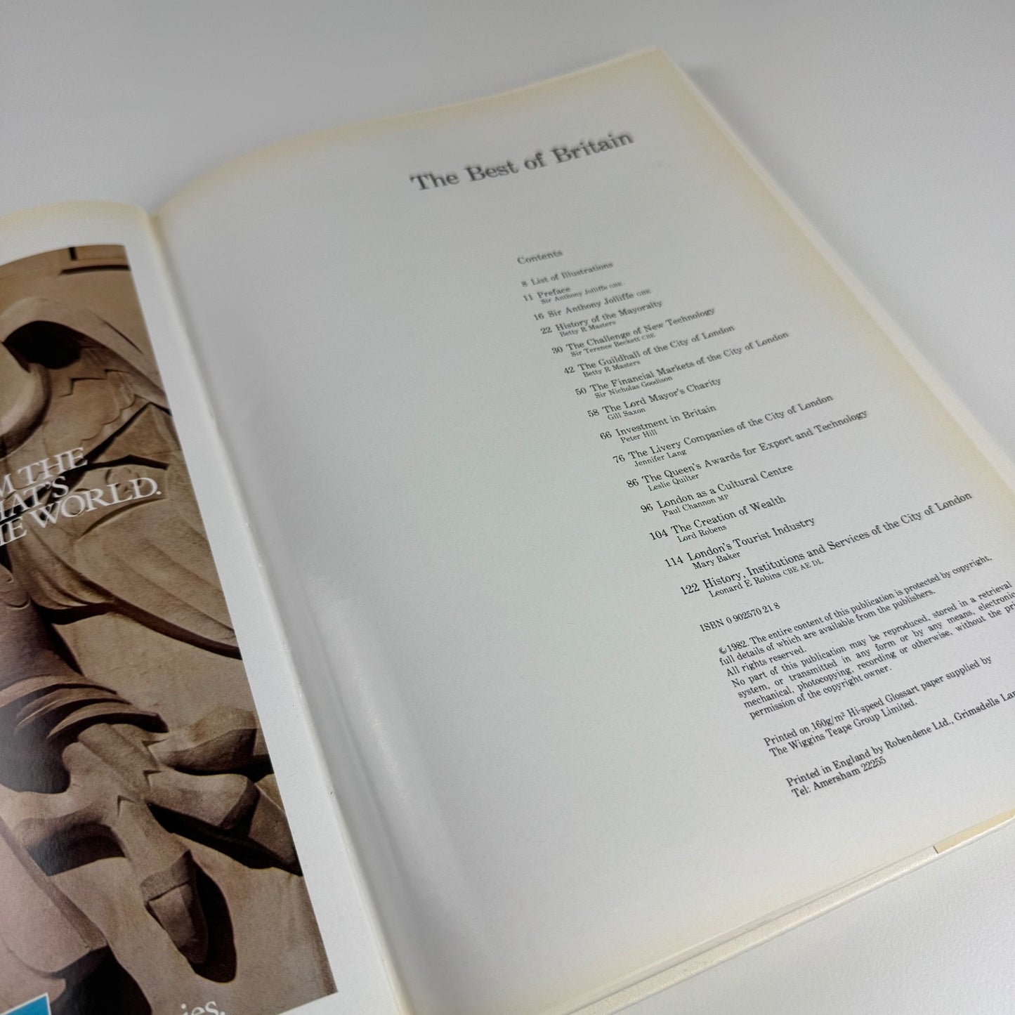 The Best of Britain. A souvenir publication Lord Mayor of London 1982/3 inscribed by Sir Anthony Jolliffee
