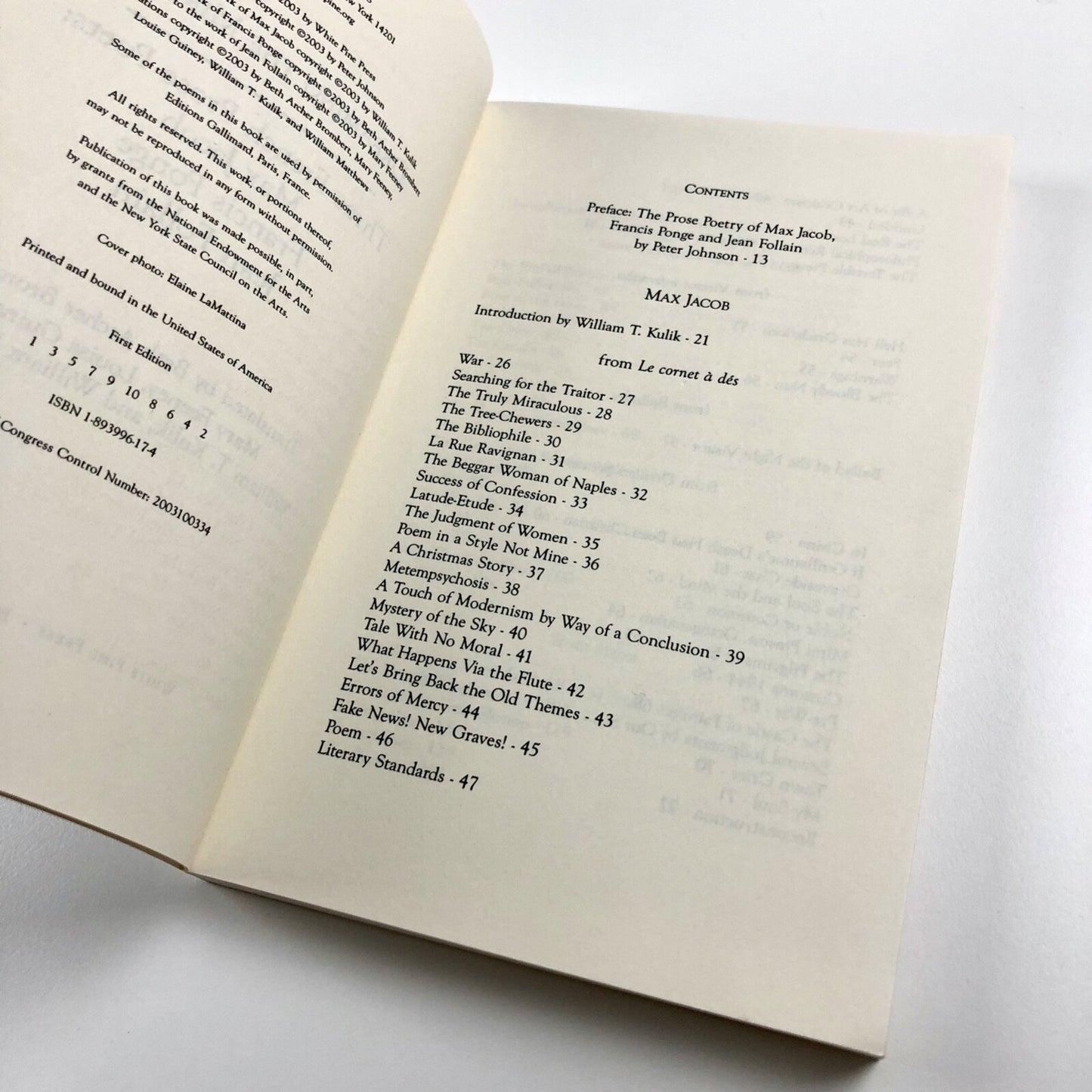 Dreaming the Miracle. Three French Prose Poets | Jacob, Ponge, Follain | White Pine Press, 2006
