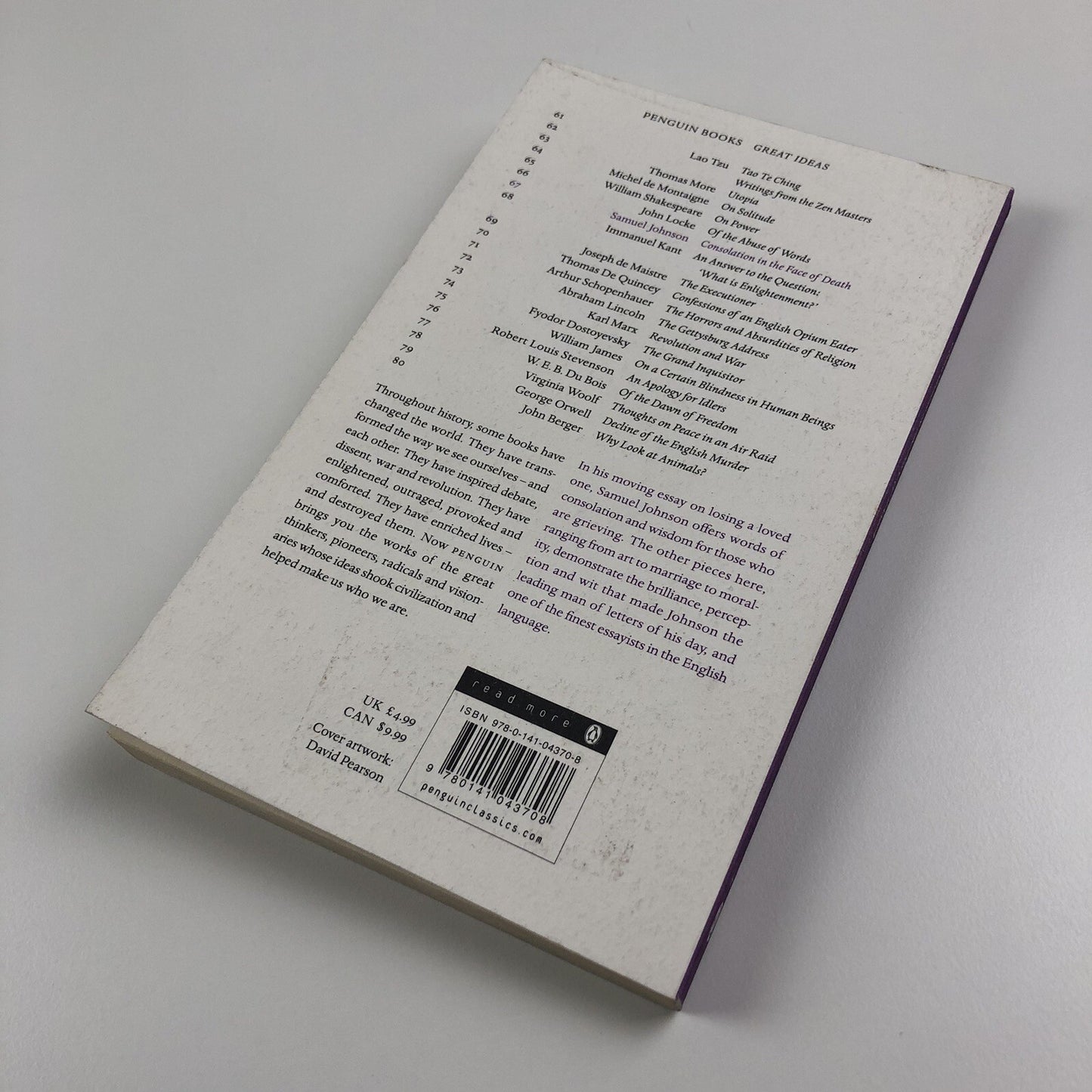 Consolation in the Face of Death by Samuel Johnson | Penguin Books – Great Ideas series, 2009