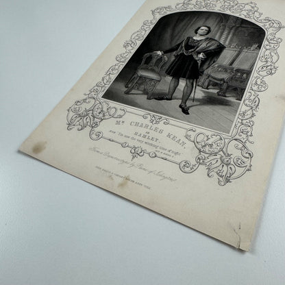 Single sheet leaflet for Mr Charles Kean as Hamlet | from a daguerrotype by Paine of Islington c.1830s John Tallis & Co