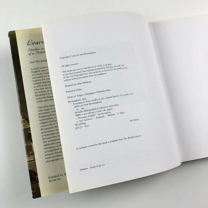 Learning to Draw. Studies in the Cultural History of a Polite and Useful Art by Ann Bermingham | Yale University Press, 2000