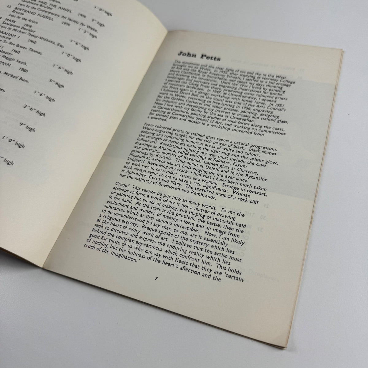 Jonah Jones, John Petts, Kyffin Williams | Arts Council of Great Britain 1961