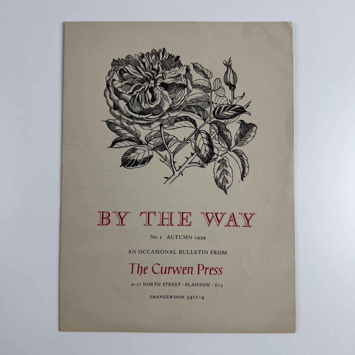 By the Way. No. 1 Autumn 1959. An occasional bulletin from The Curwen Press
