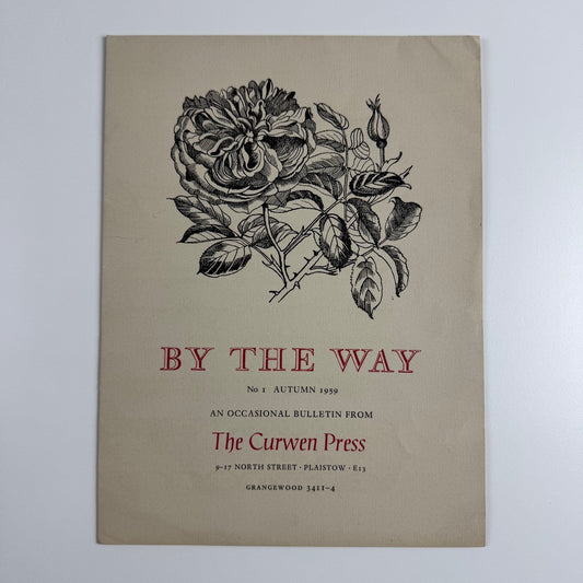By the Way. No. 1 Autumn 1959. An occasional bulletin from The Curwen Press