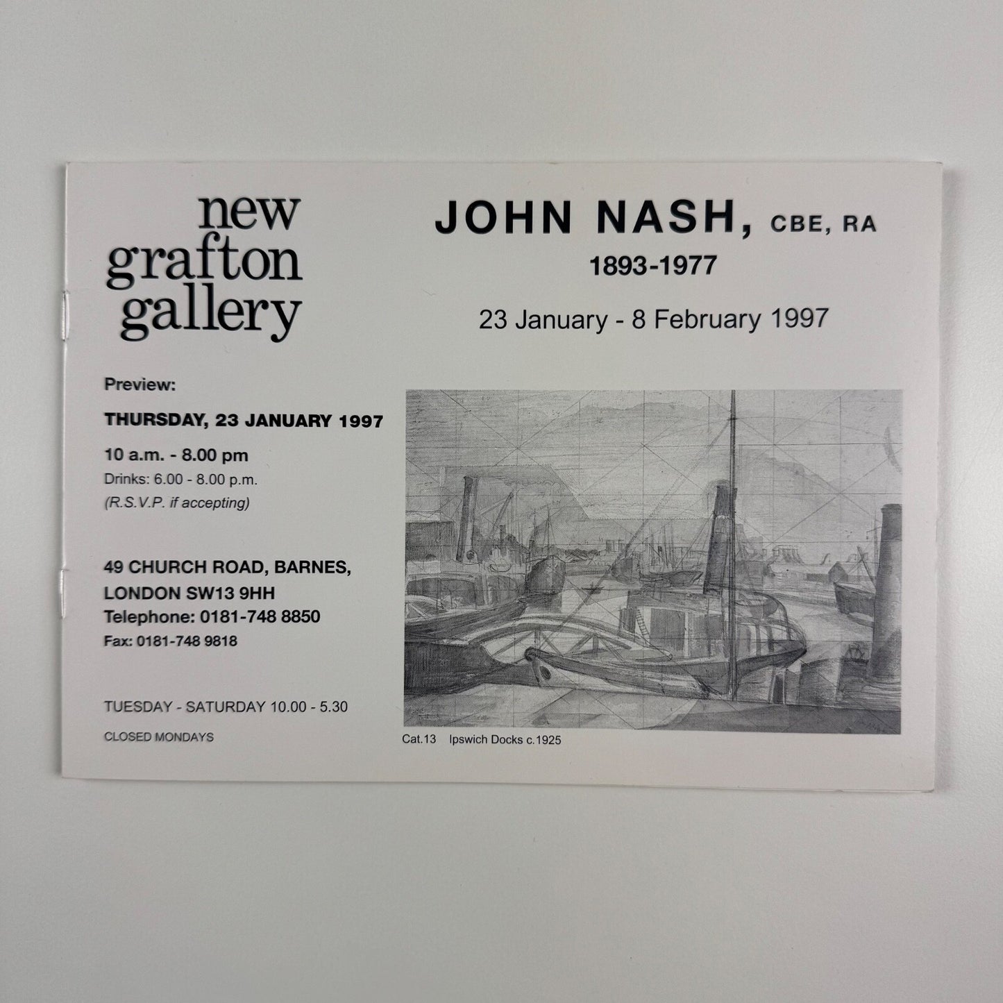 John Nash 1893-1977 | New Grafton Gallery, 1997