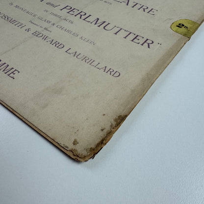 Programme The Queen’s Theatre ‘Potash and Perlmutter' Montague Glass c.1914