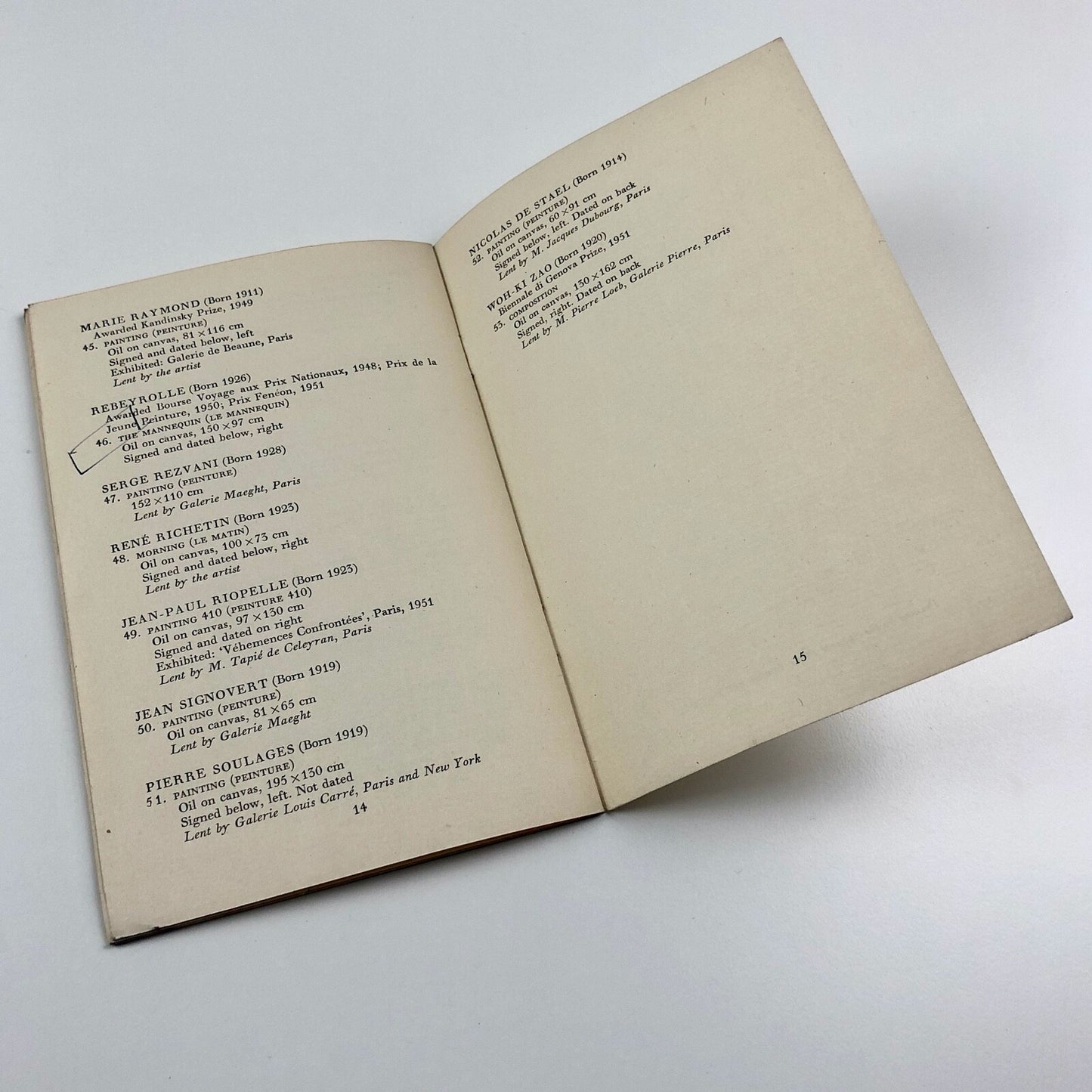 Young Painters of the L’École de Paris | Arts Council exhibition catalogue, 1952