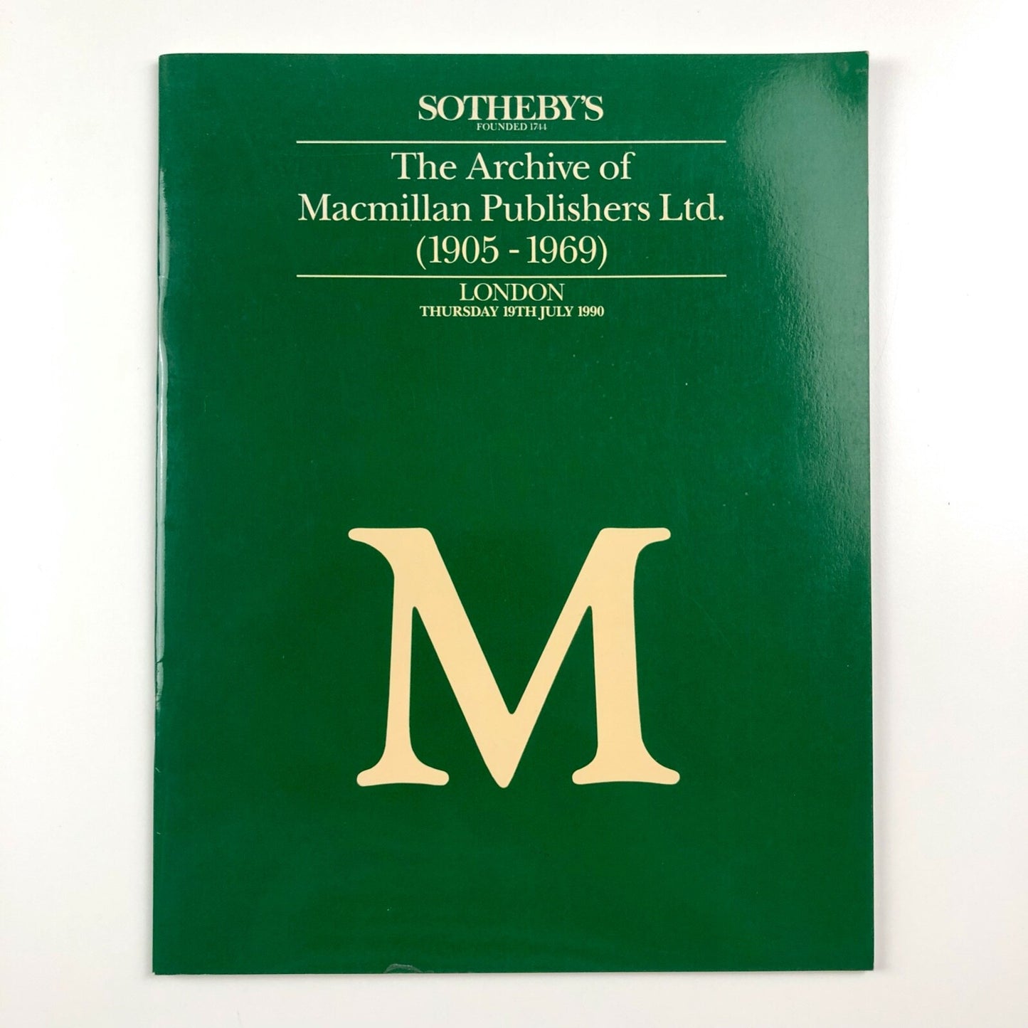 The Archive of Macmillan Publishers 1905-1969 | Sotheby's London, 19 July 1990