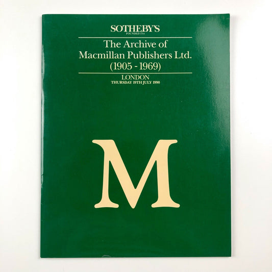 The Archive of Macmillan Publishers 1905-1969 | Sotheby's London, 19 July 1990