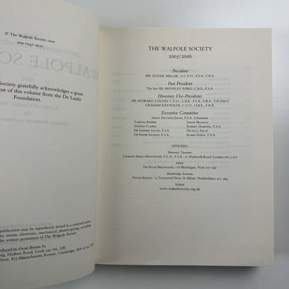 The Walpole Society Journal 2006. The Letters of Unvedale Price Vol LXVIII