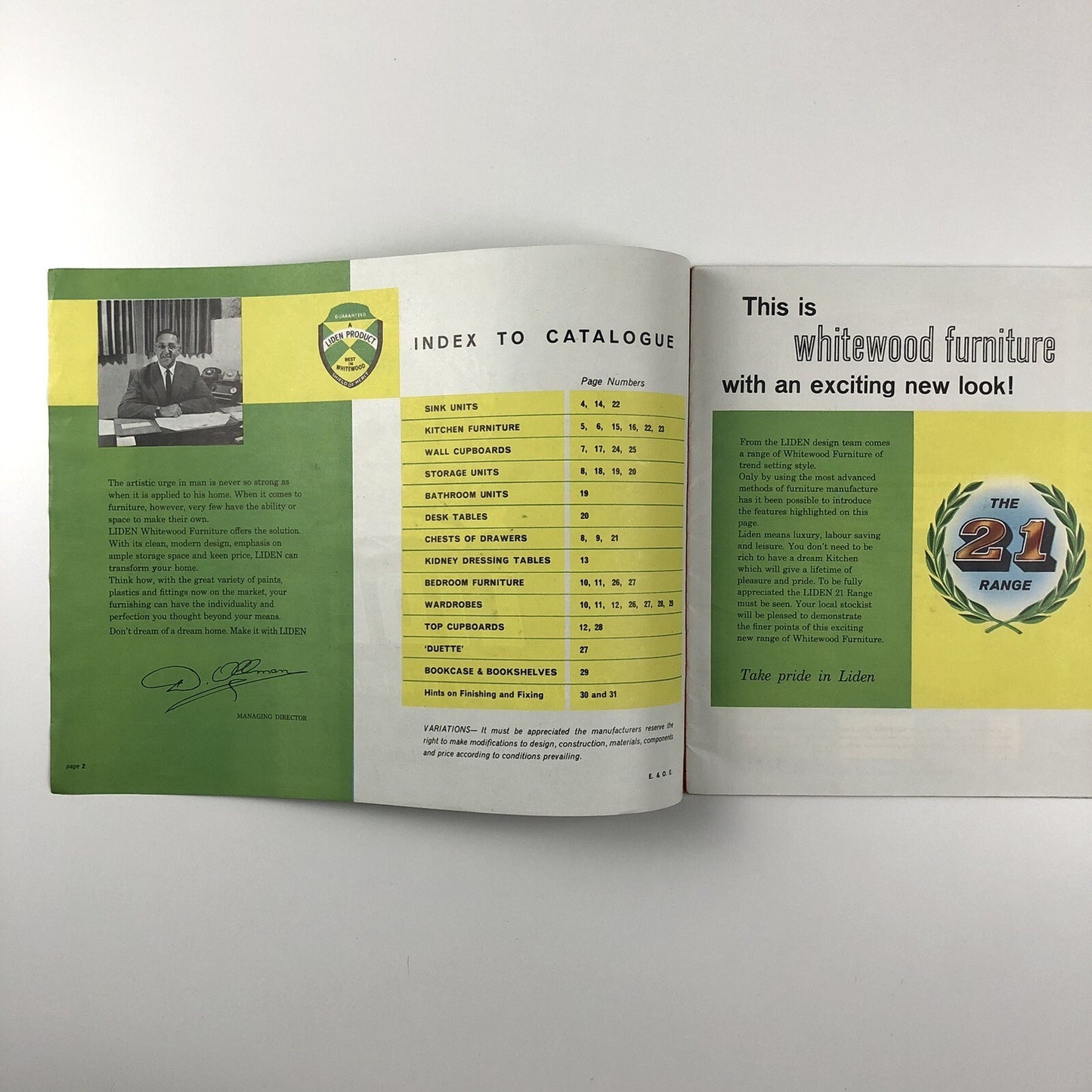Liden Catalogue of Whitewood Furniture | House of Liden mid century 1964/5