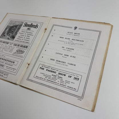 The Palace Theatre, London programme c.1915
