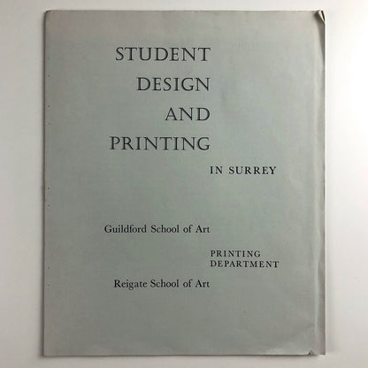 Student Design and Printing in Surrey | Leaflet | Guildford School of Art 1957-8
