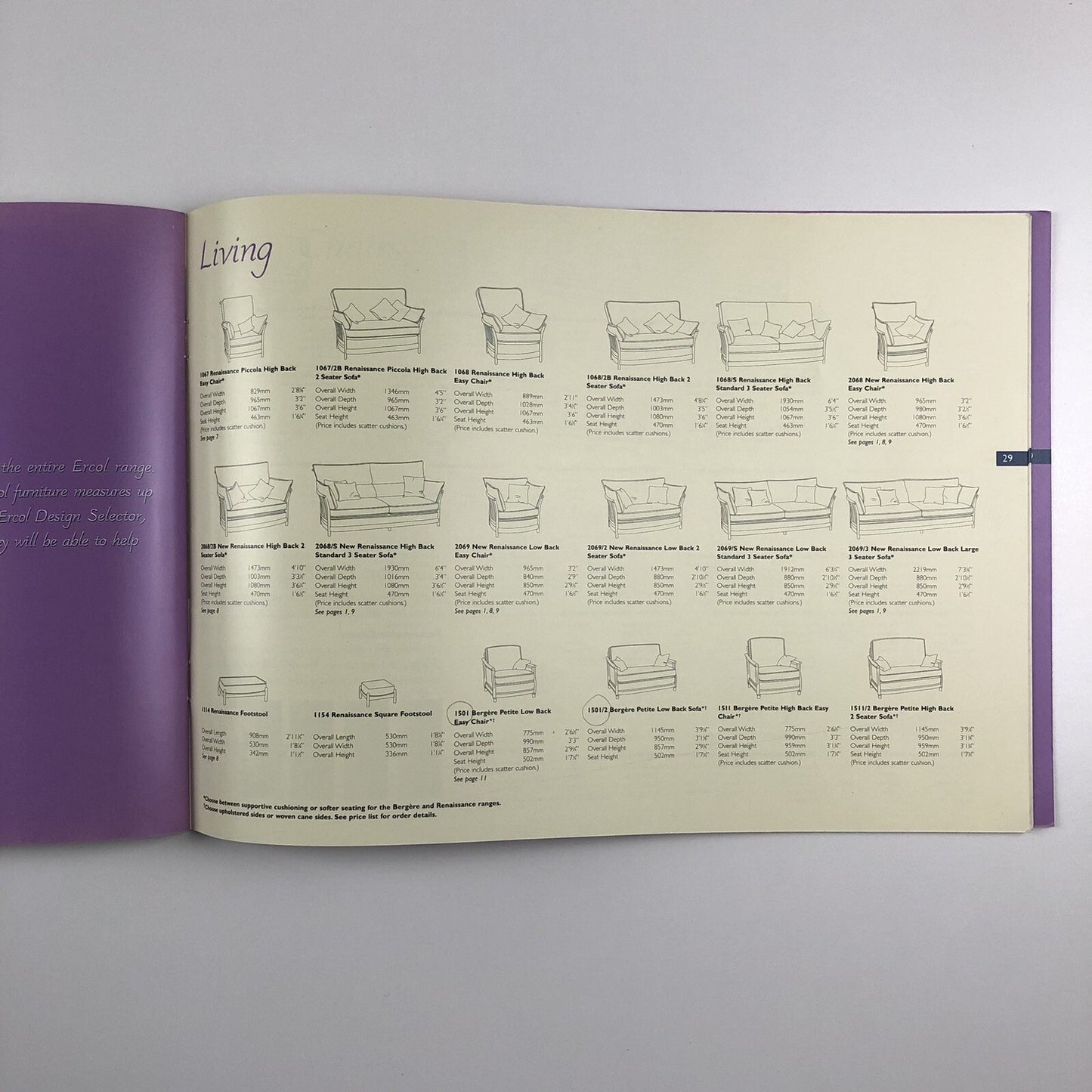 Ercol furniture brochure – 'Perfection in detail', dated 2001