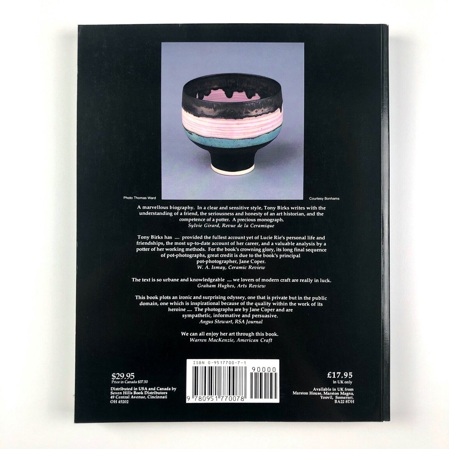 Lucie Rie by Tony Birks | Marston House Press | 1994 revised softback edition