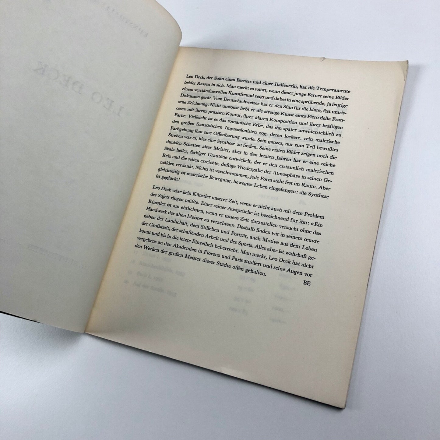 Leo Deck | Kunsthalle, Bern – exhibition catalogue | 1954