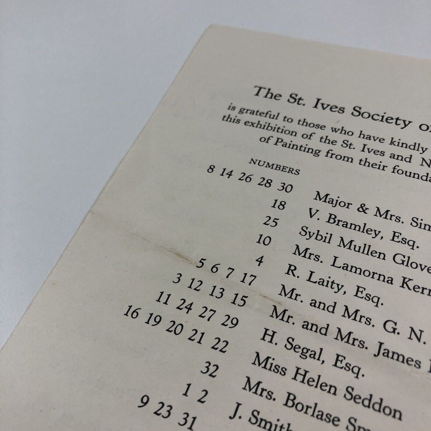 St Ives Society of Artists | Winter Exhibition catalogue leaflet, 1970-71 | Newlyn artists