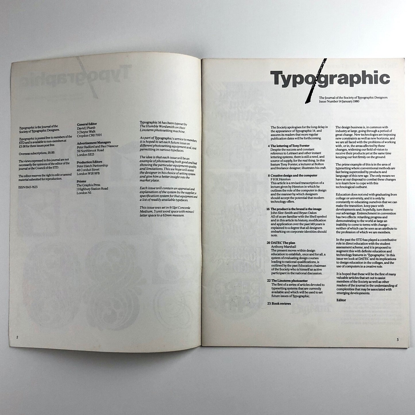 Typographic: Journal of the Society of Typographic Designers | No.14, Jan 1980
