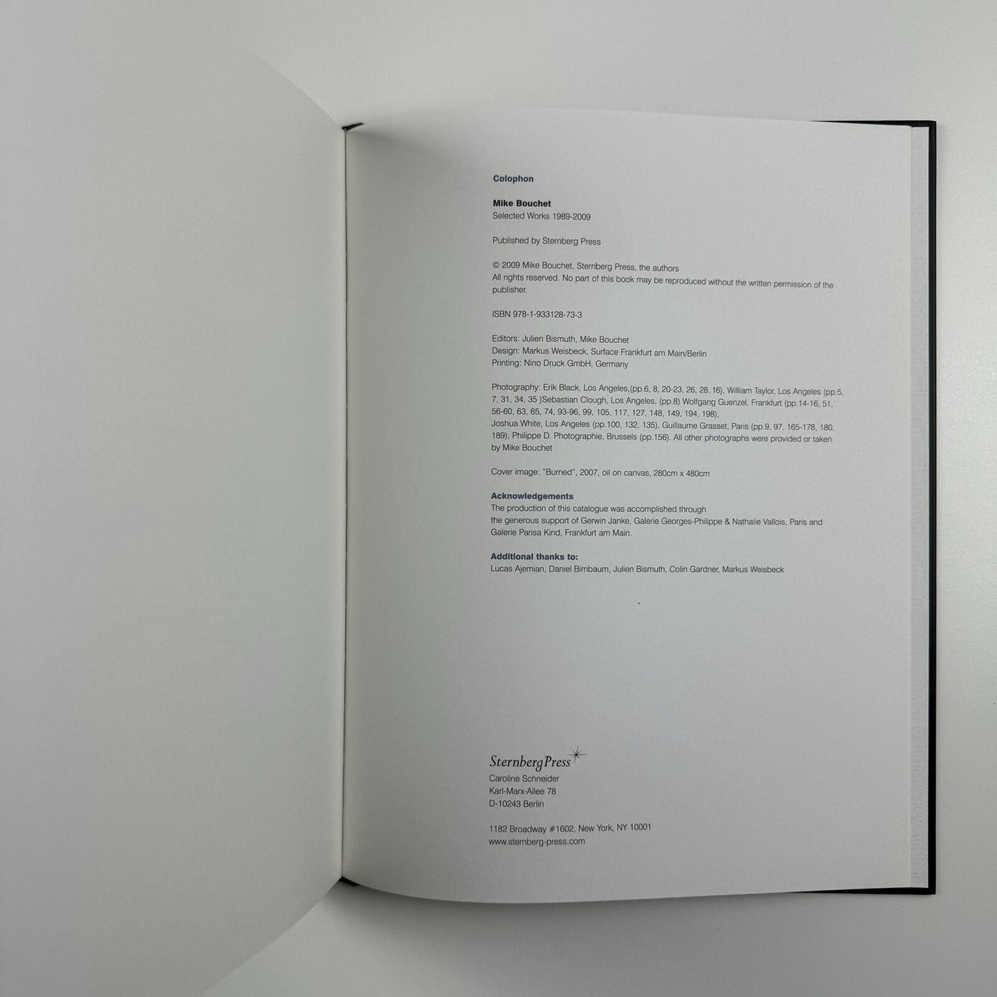 Mike Bouchet. Selected Works 1989-2009 | Sternberg Press, 2009