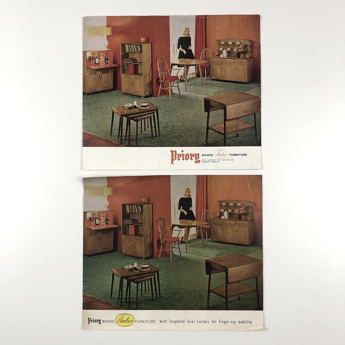 2 x Priory Waxed Amber furniture brochures & price lists | 1963 and 1964