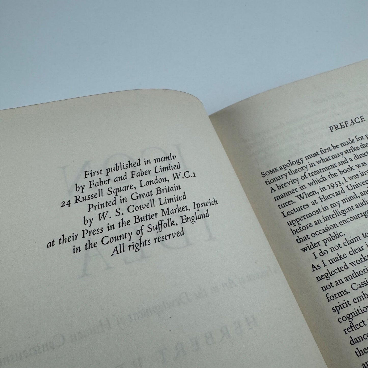 Icon and Idea. The Function of Art in the Development of Human Consciousness by Herbert Read | Faber & Faber, 1955