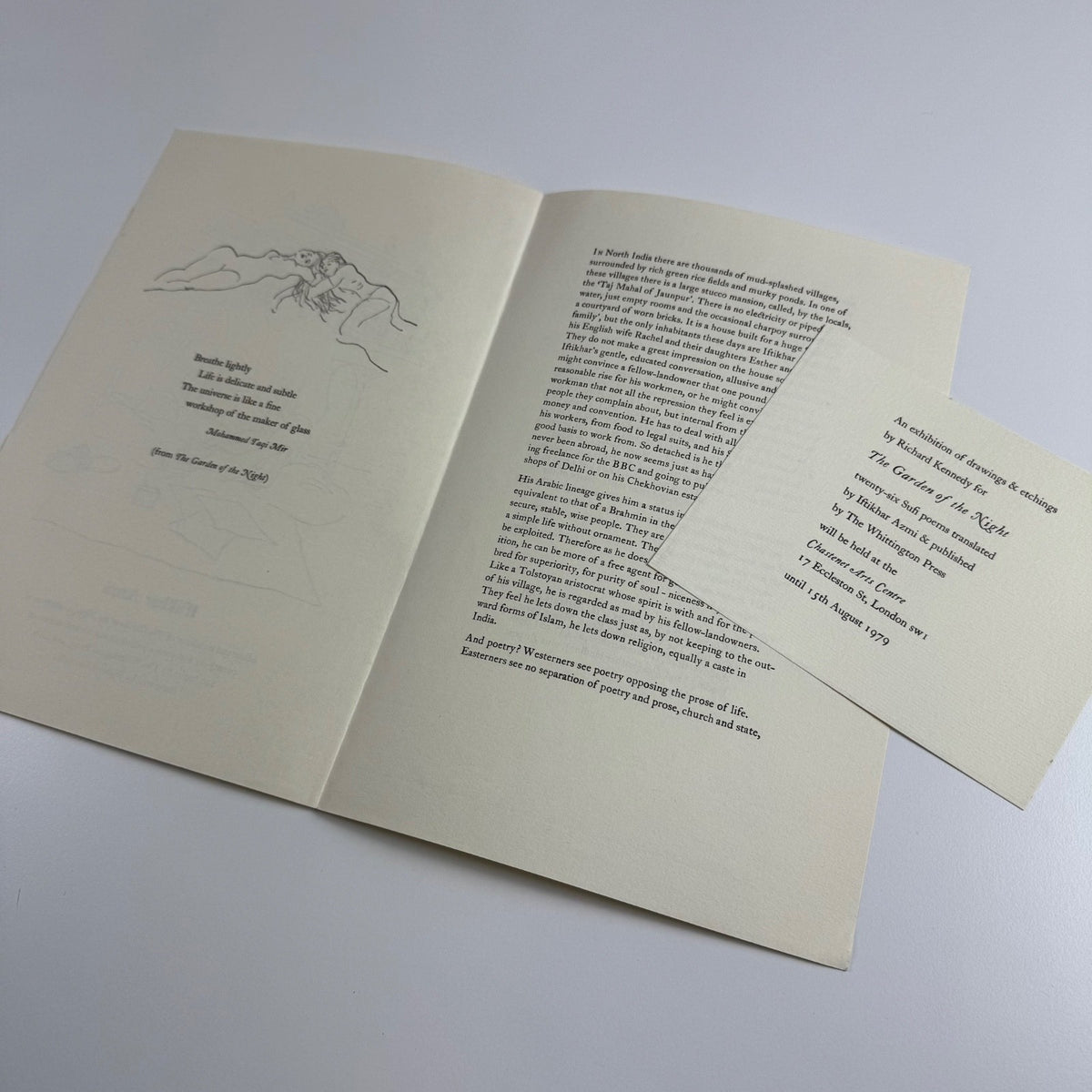 Prospectus for Iftikhar Azmi 26 Sufi poems The Whittington Press, 1979