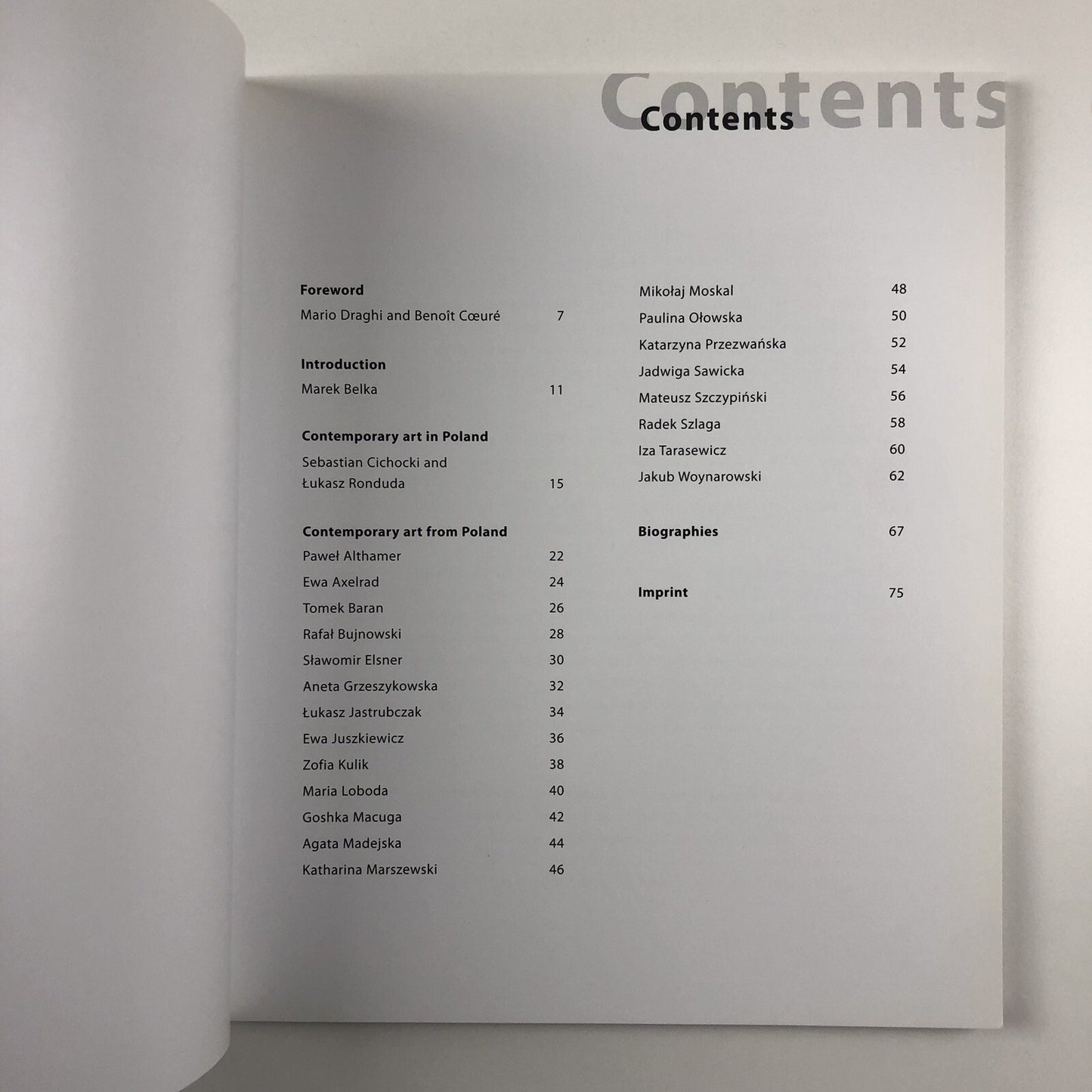 Contemporary Art from Poland | European Central Bank exhibition catalogue, 2016